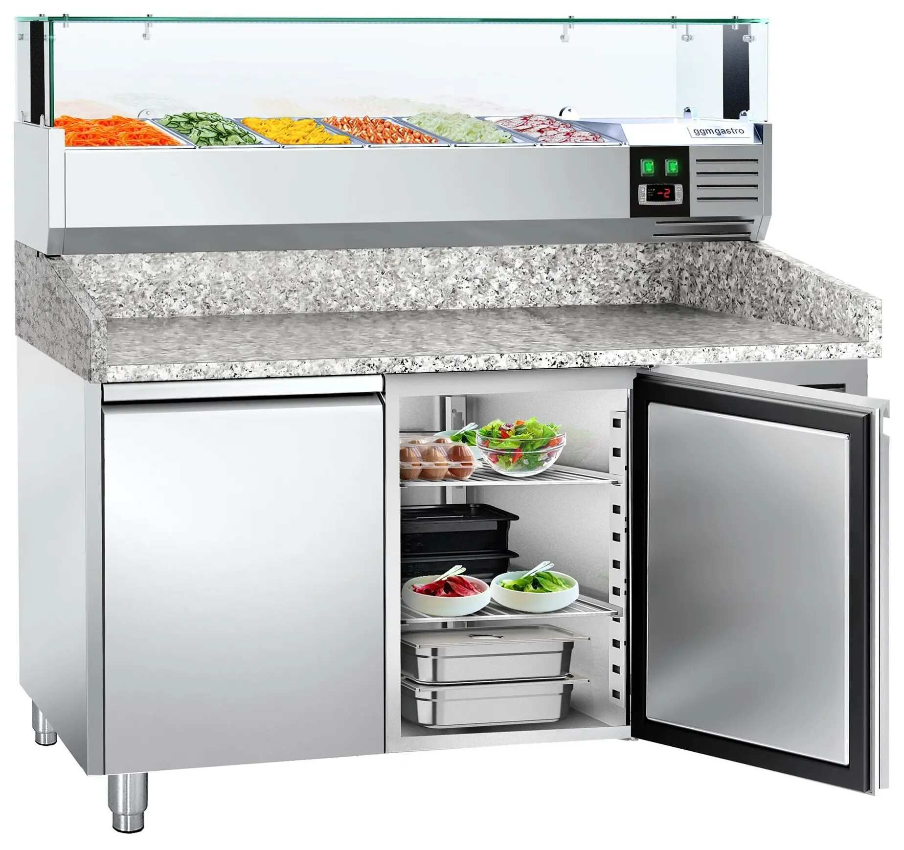 Холодильный стол для пиццы GGM Gastro POS158ND#AGS154LND (Inox) - 4
