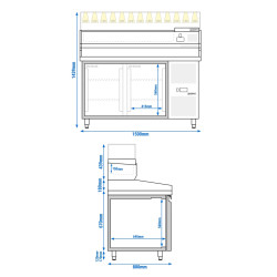 Холодильный стол для пиццы GGM Gastro POS158ND#AGS154LND (Inox) Thumb