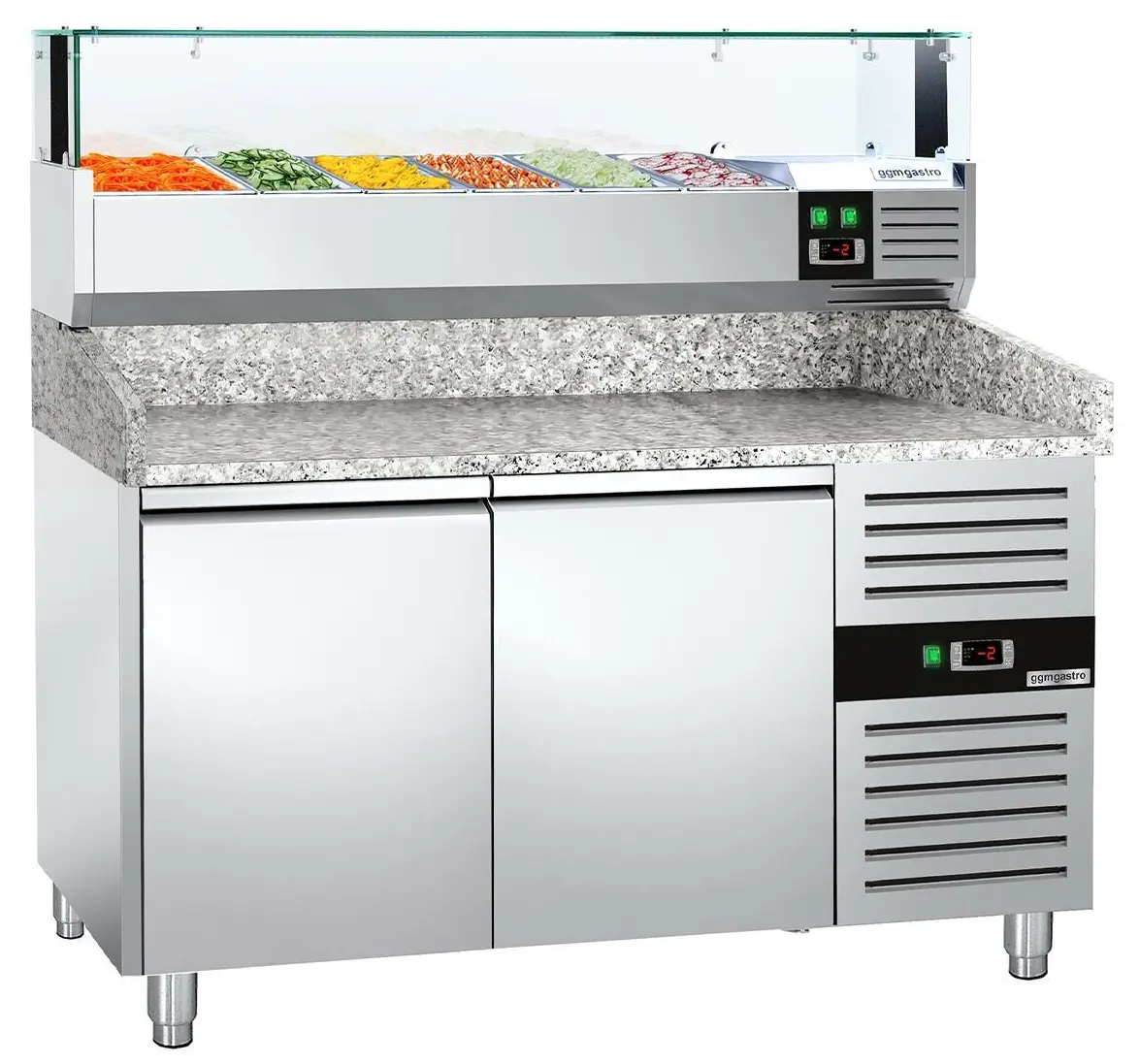 Холодильный стол для пиццы GGM Gastro POS158ND#AGS154LND (Inox)