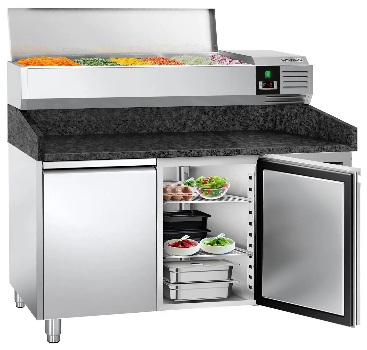 Холодильный стол для пиццы GGM Gastro POS158SG#AGG153END (Inox) - 2