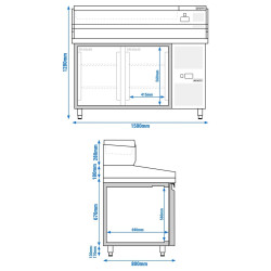 Холодильный стол для пиццы GGM Gastro POS158SG#AGG153END (Inox) Thumb