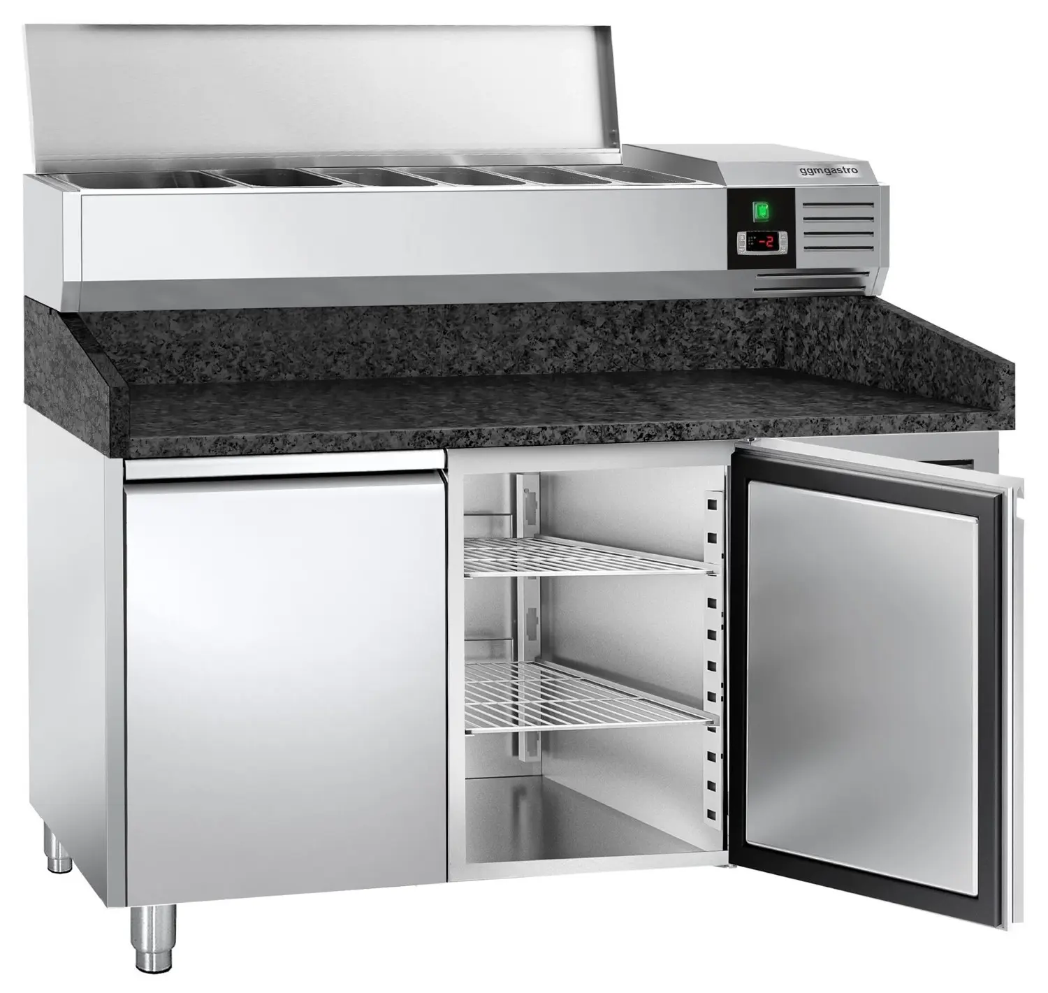 Холодильный стол для пиццы GGM Gastro POS158SG#AGG153END (Inox) - 3