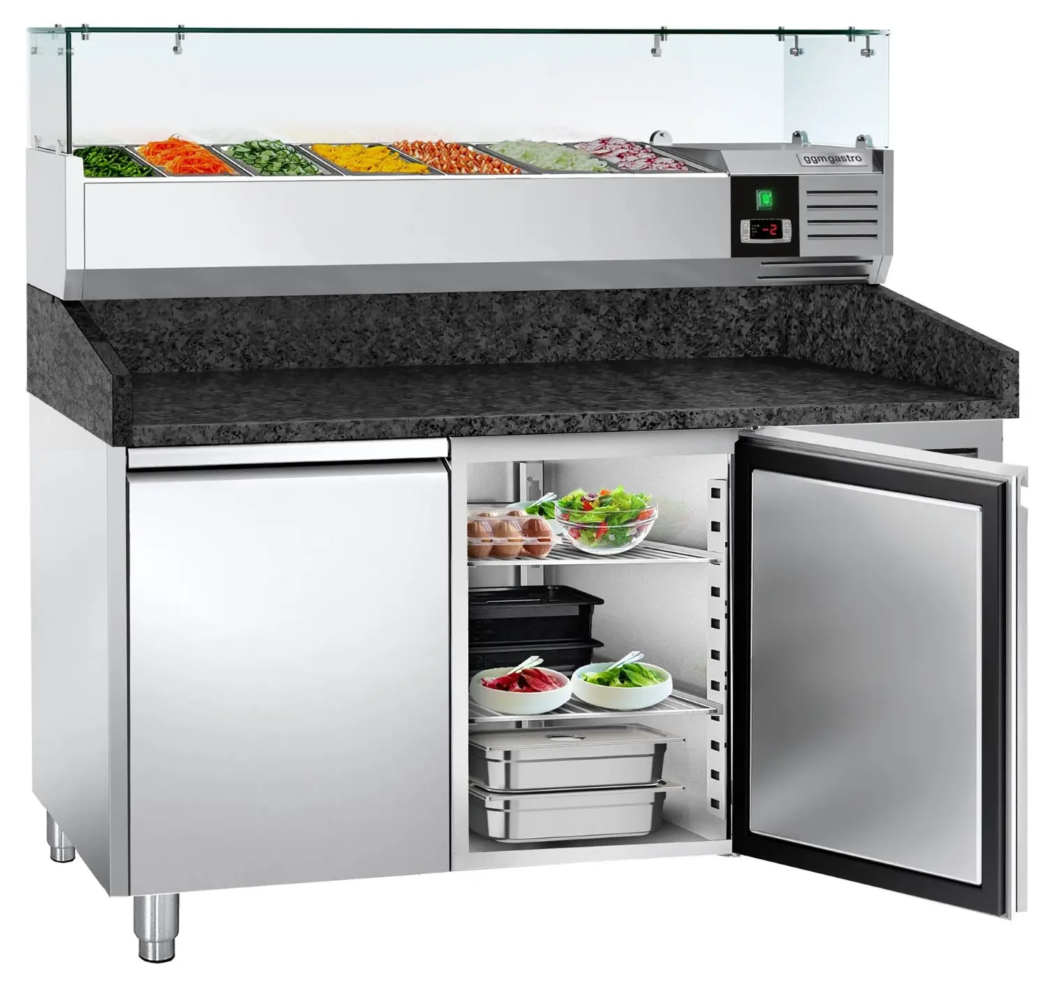 Холодильный стол для пиццы GGM Gastro POS158SG#AGG153ND (Inox) - 2