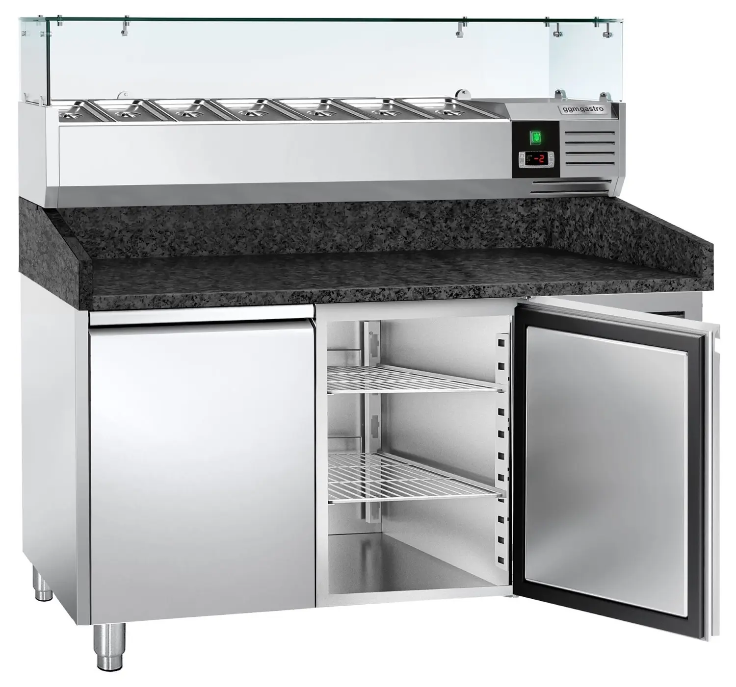 Холодильный стол для пиццы GGM Gastro POS158SG#AGG153ND (Inox) - 3