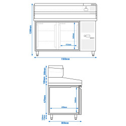 Холодильный стол для пиццы GGM Gastro POS158SG#AGG154END (Inox) Thumb