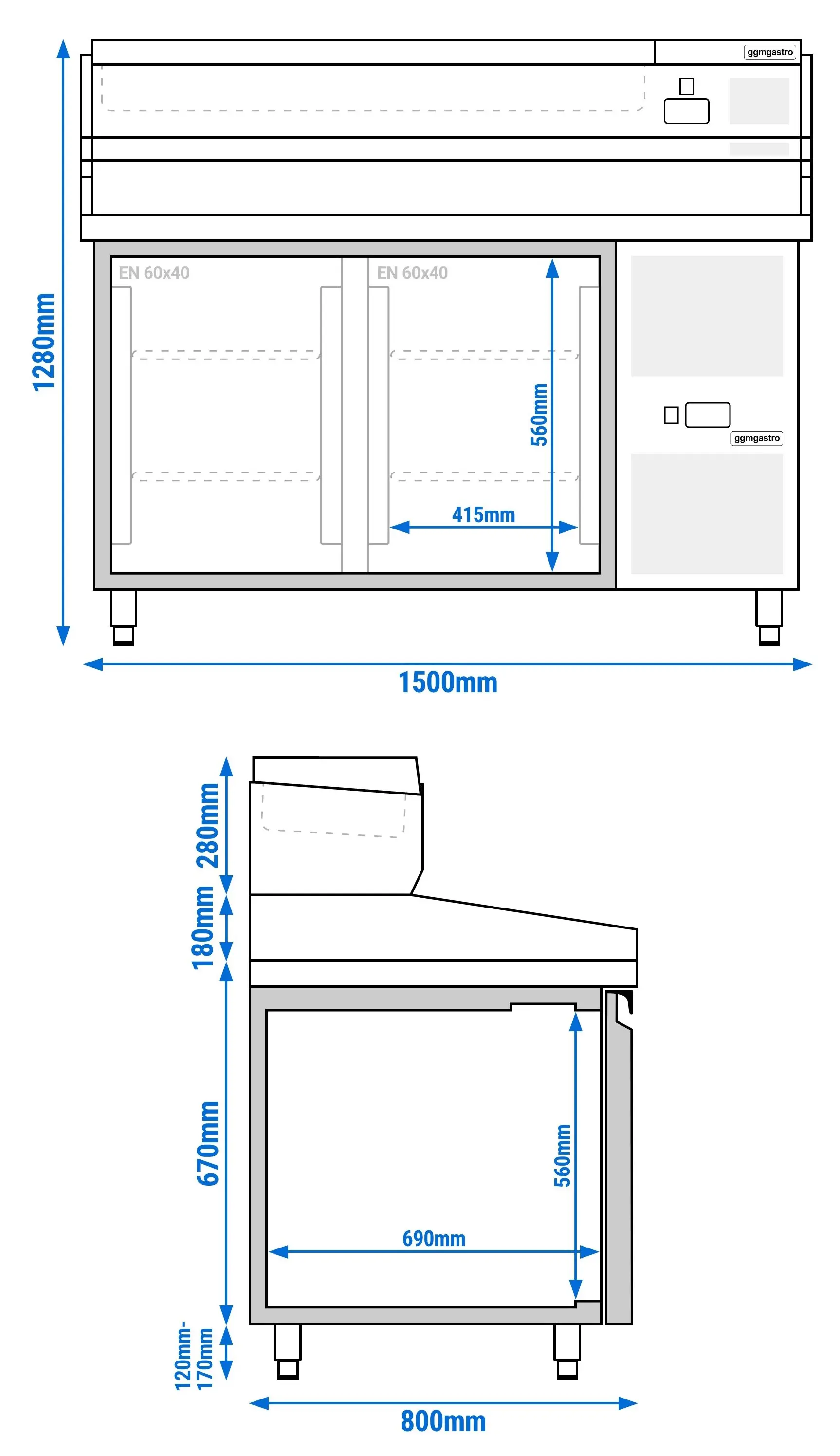 Холодильный стол для пиццы GGM Gastro POS158SG#AGG154END (Inox) - 11
