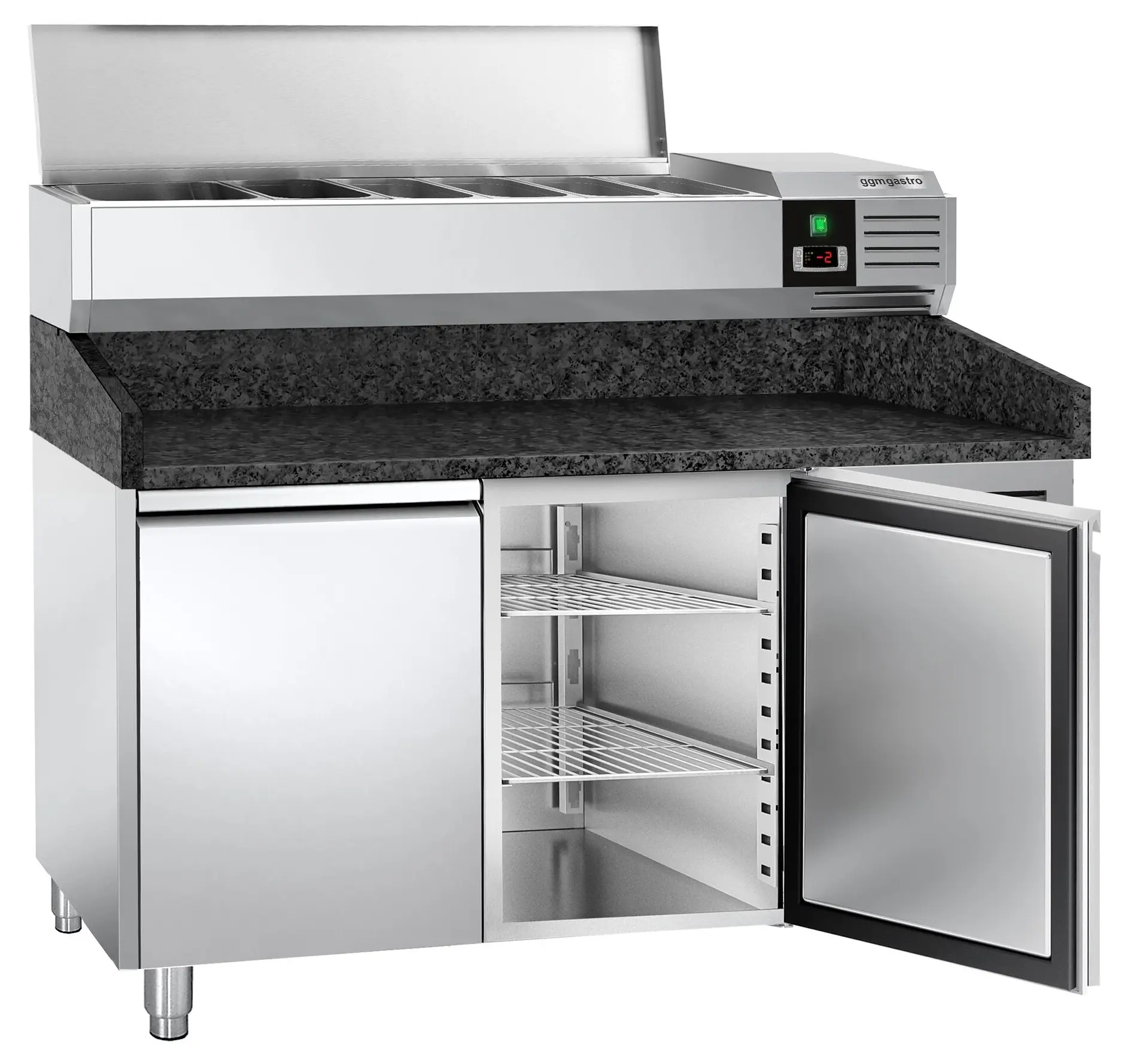 Холодильный стол для пиццы GGM Gastro POS158SG#AGG154END (Inox) - 4