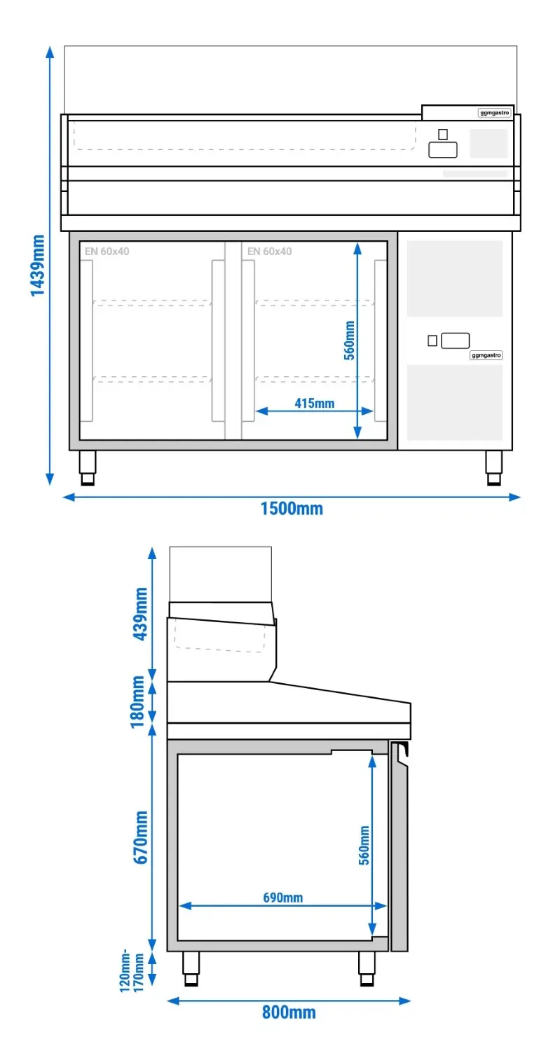 Masa frigorifica pentru pizza GGM Gastro POS158SG#AGG154ND (Inox) - 8