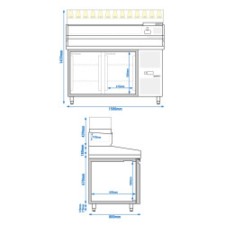 Masa frigorifica pentru pizza GGM Gastro POS158SG#AGS153LND (Inox) Thumb