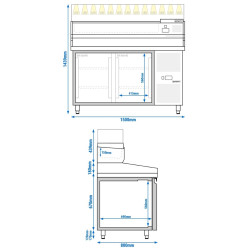 Masa frigorifica pentru pizza GGM Gastro POS158SG#AGS154LND (Inox) Thumb