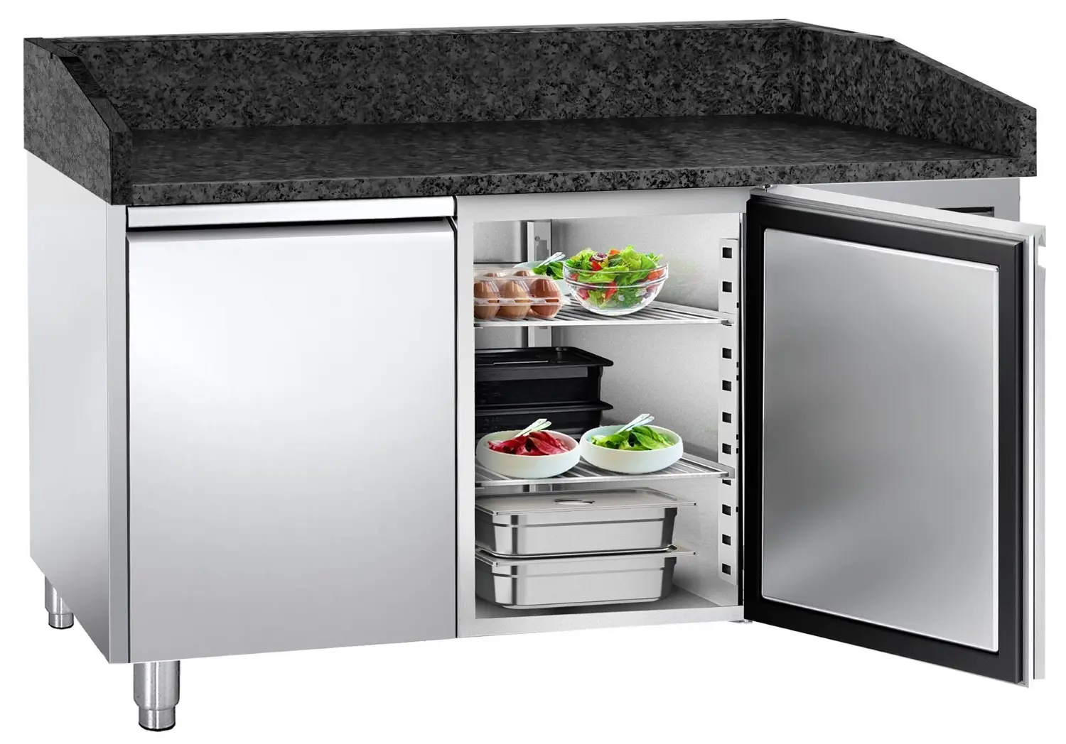 Холодильный стол для пиццы GGM Gastro POS158SG (Inox) - 3