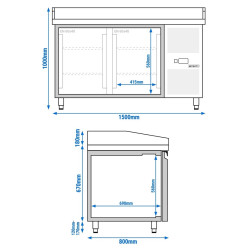 Холодильный стол для пиццы GGM Gastro POS158SG (Inox) Thumb