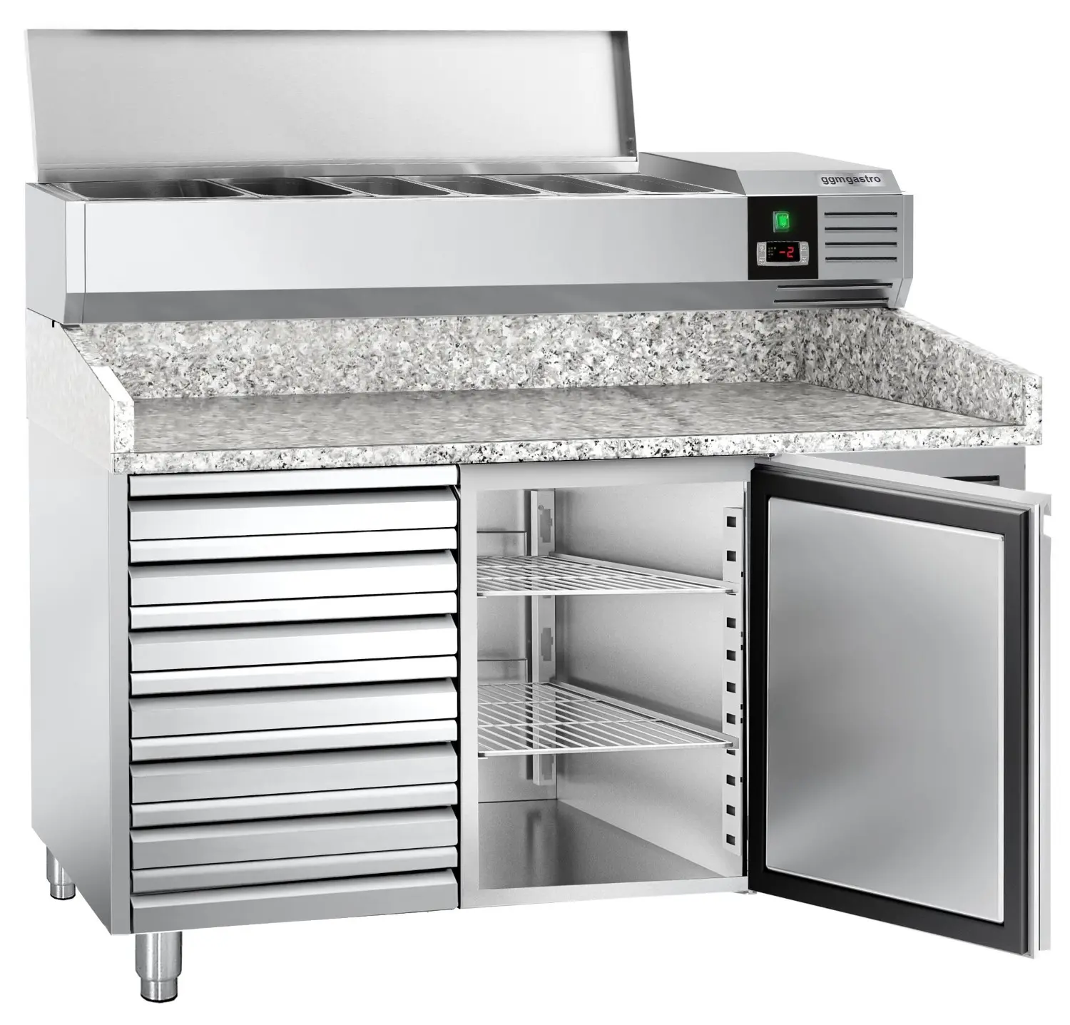 Masa frigorifica pentru pizza GGM Gastro POS158SND#AGG153END (Inox) - 2