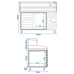 Masa frigorifica pentru pizza GGM Gastro POS158SND#AGG153END (Inox) Thumb