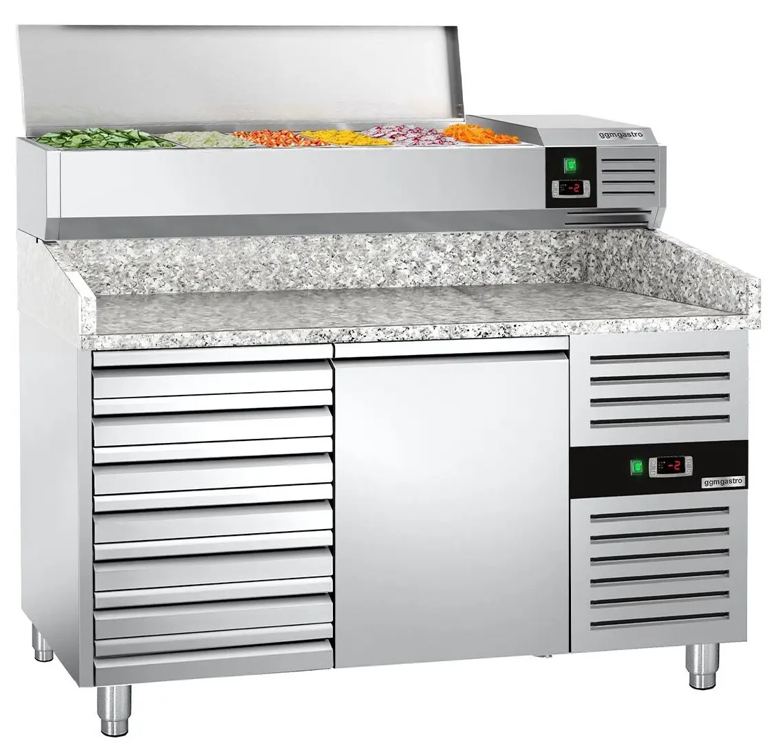 Masa frigorifica pentru pizza GGM Gastro POS158SND#AGG153END (Inox)