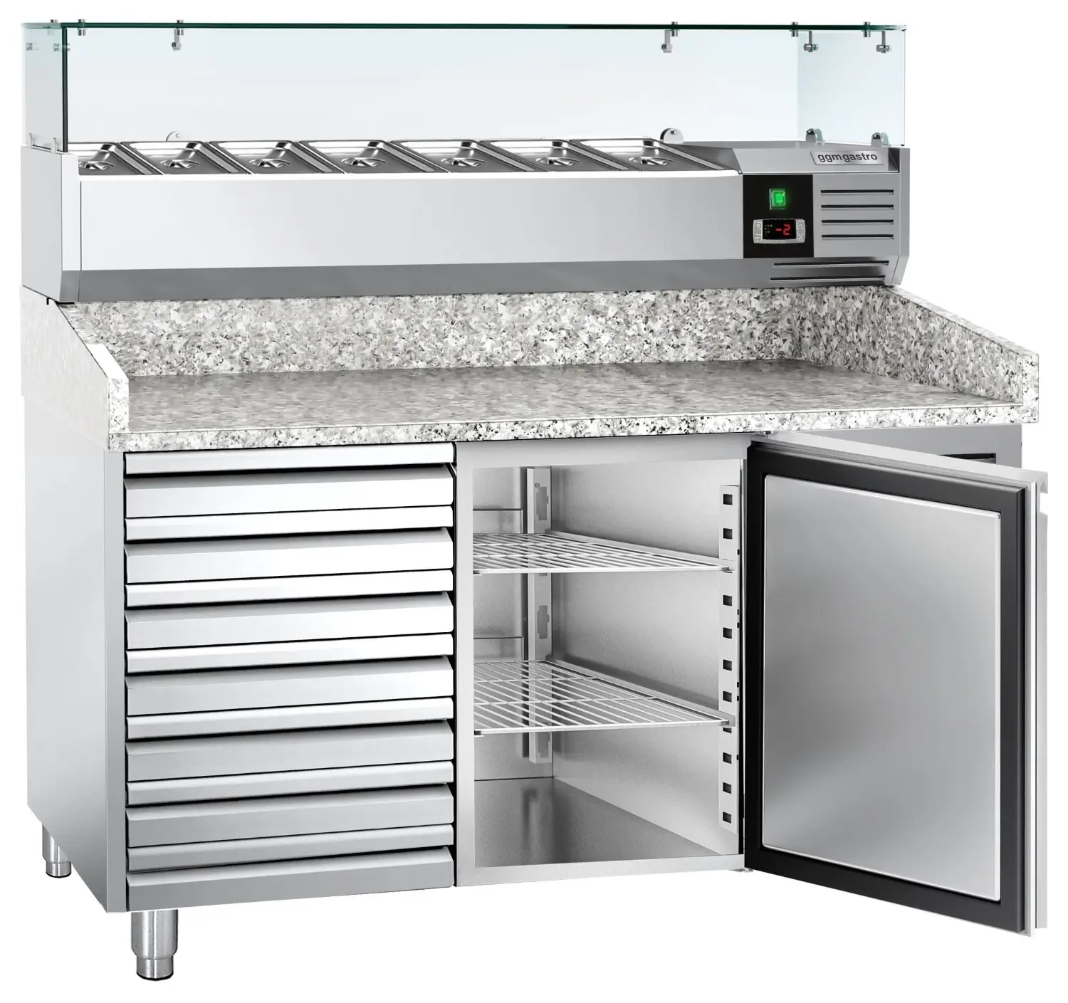 Masa frigorifica pentru pizza GGM Gastro POS158SND#AGG153ND (Inox) - 2