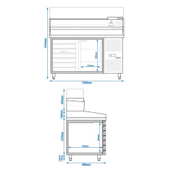 Masa frigorifica pentru pizza GGM Gastro POS158SND#AGG153ND (Inox) Thumb