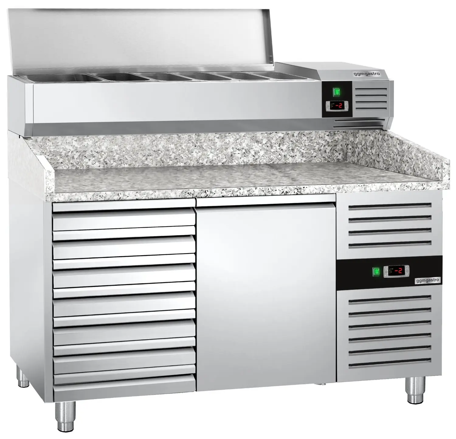 Холодильный стол для пиццы GGM Gastro POS158SND#AGG154END (Inox) - 2