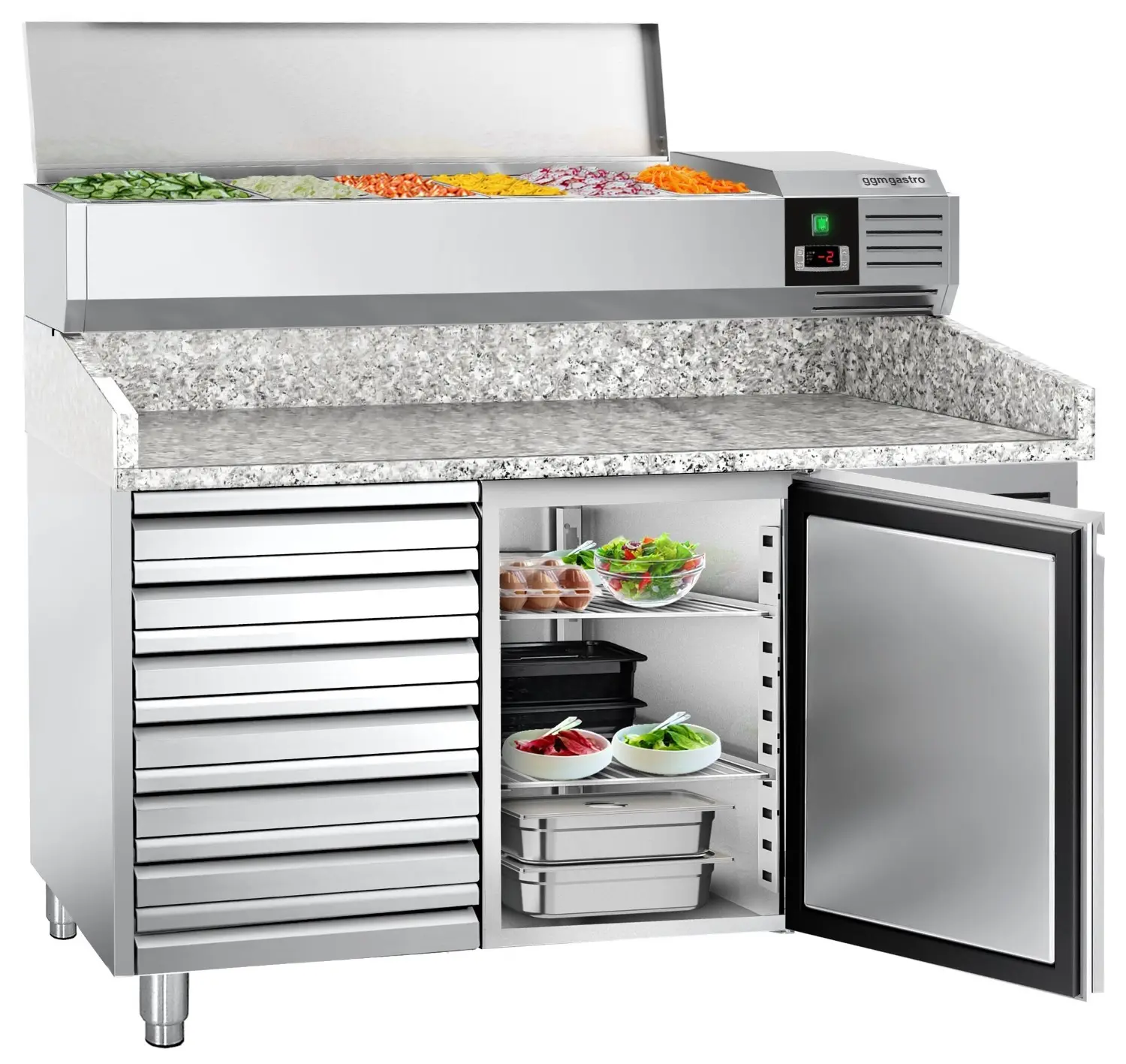 Холодильный стол для пиццы GGM Gastro POS158SND#AGG154END (Inox) - 5