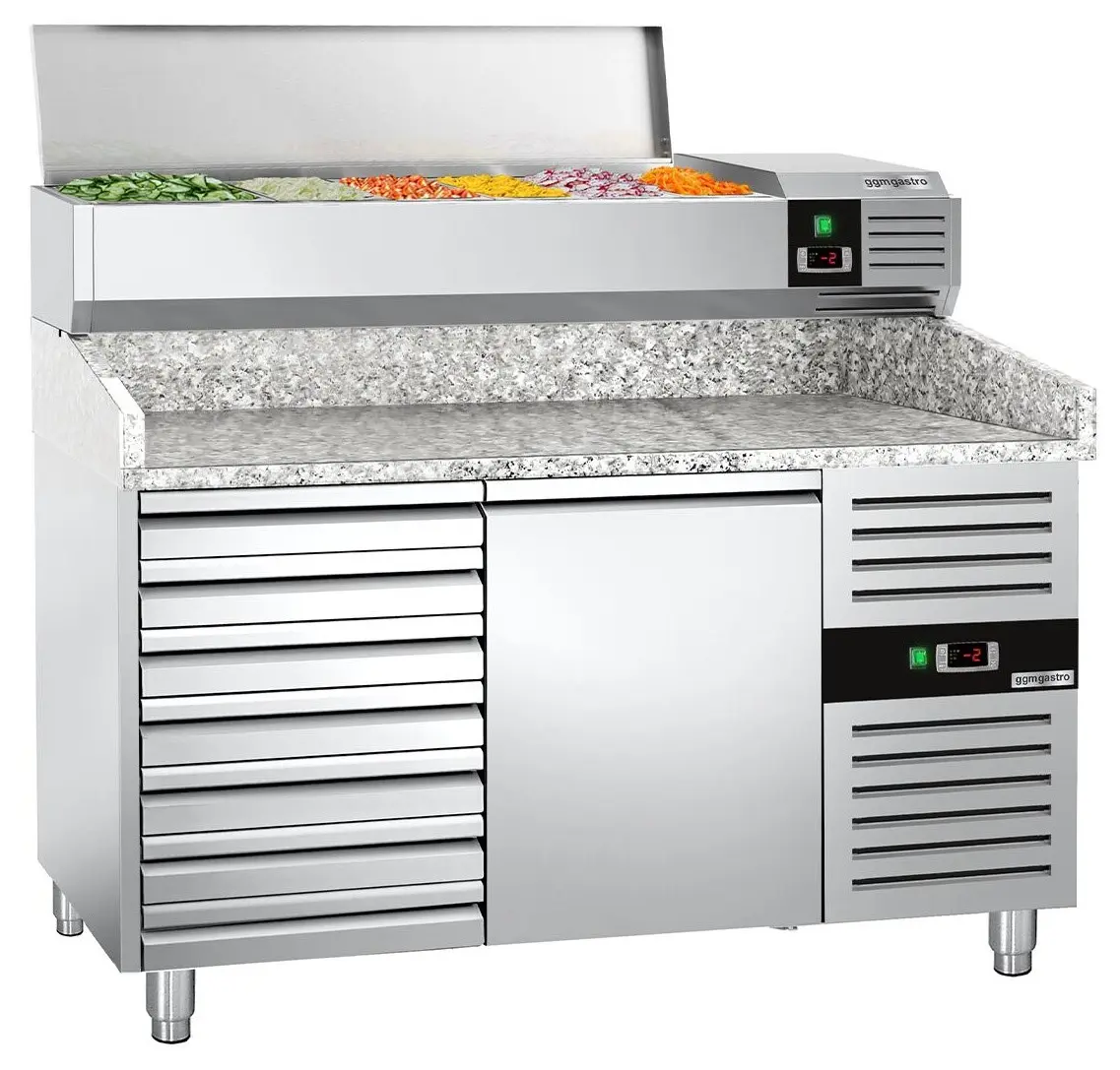 Холодильный стол для пиццы GGM Gastro POS158SND#AGG154END (Inox)