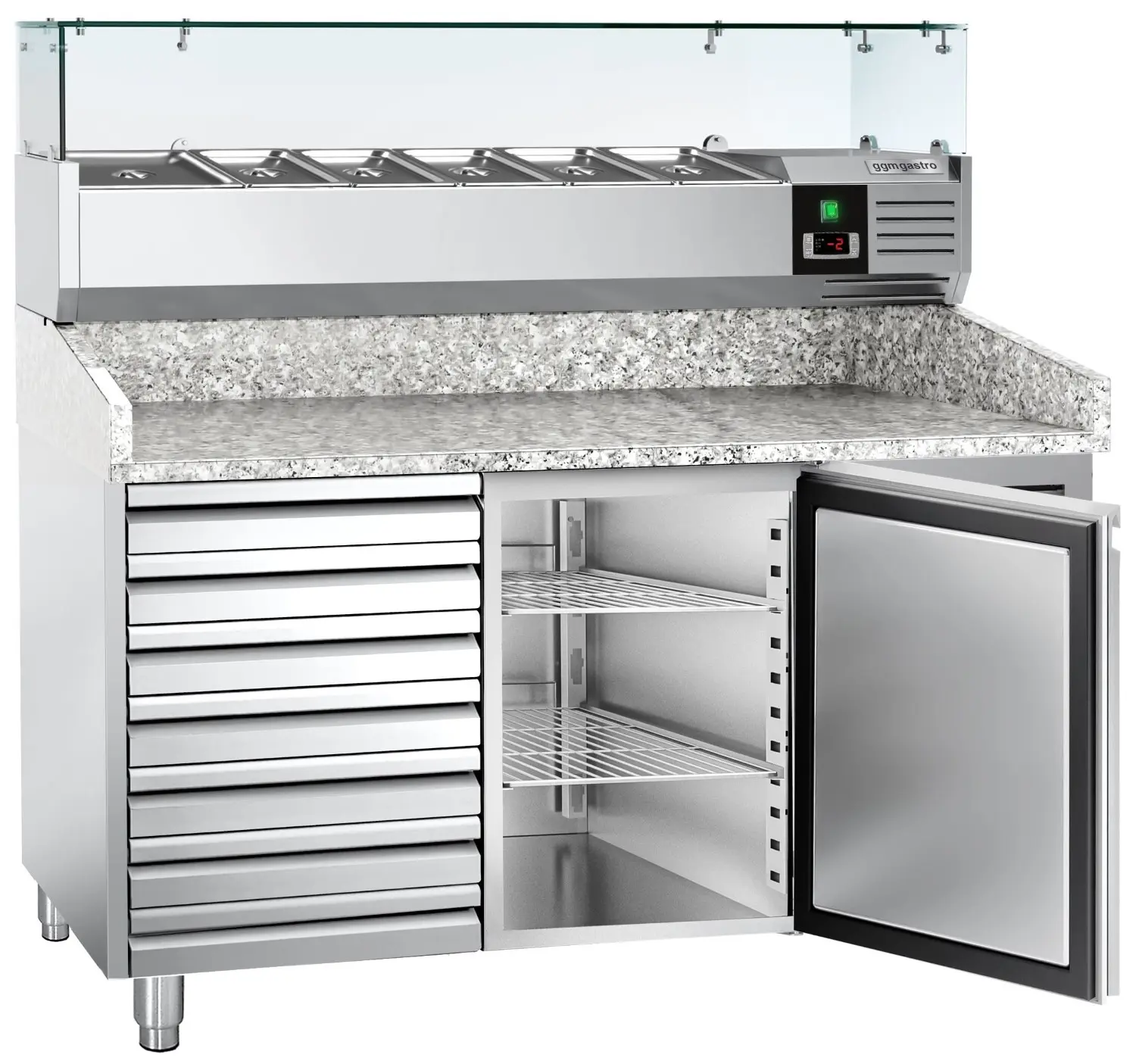 Masa frigorifica pentru pizza GGM Gastro POS158SND#AGG154ND (Inox) - 2
