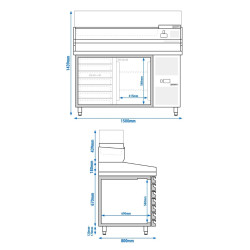 Masa frigorifica pentru pizza GGM Gastro POS158SND#AGG154ND (Inox) Thumb
