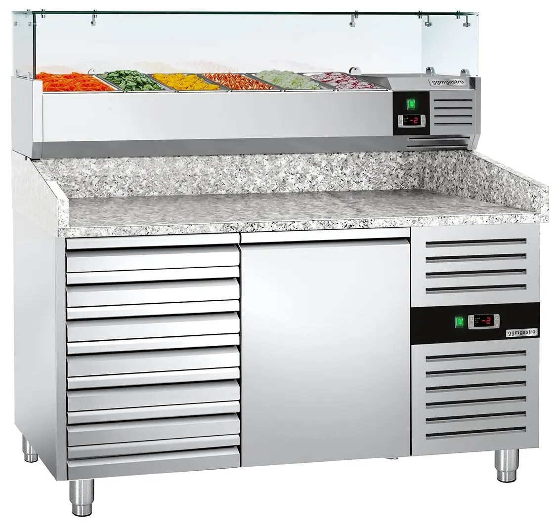 Masa frigorifica pentru pizza GGM Gastro POS158SND#AGG154ND (Inox)