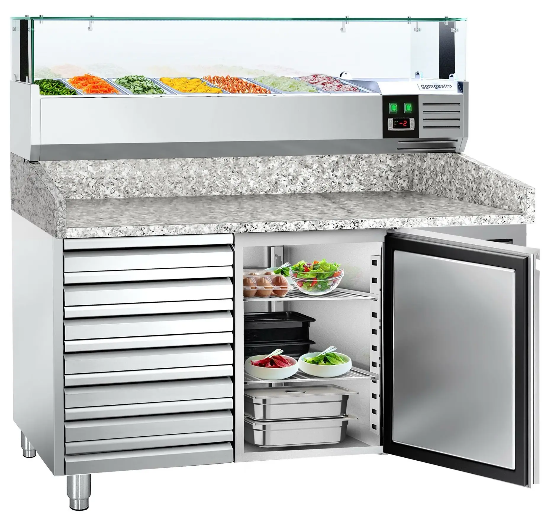 Masa frigorifica pentru pizza GGM Gastro POS158SND#AGS153LND (Inox) - 4