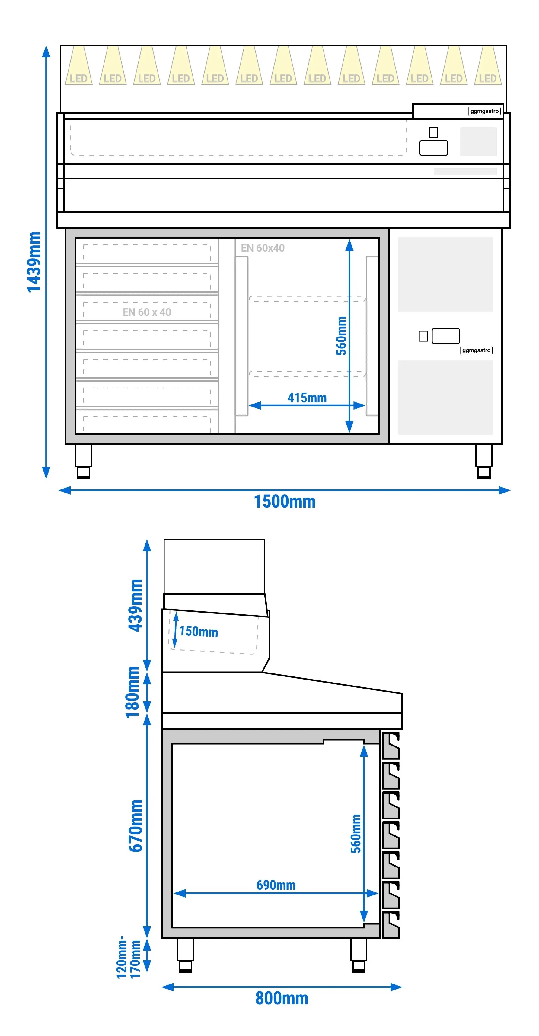 Masa frigorifica pentru pizza GGM Gastro POS158SND#AGS153LND (Inox) - 10