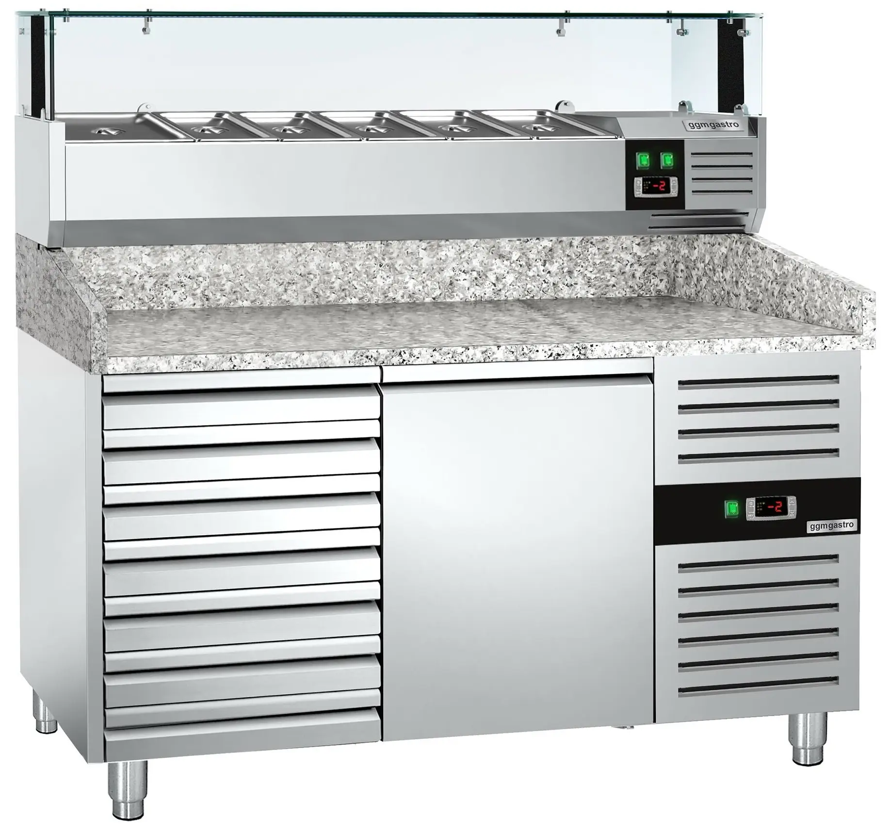 Холодильный стол для пиццы GGM Gastro POS158SND#AGS154LND (Inox) - 2