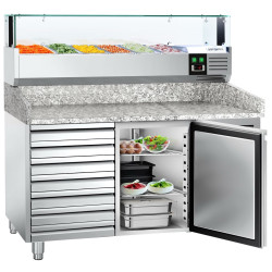 Холодильный стол для пиццы GGM Gastro POS158SND#AGS154LND (Inox) Thumb