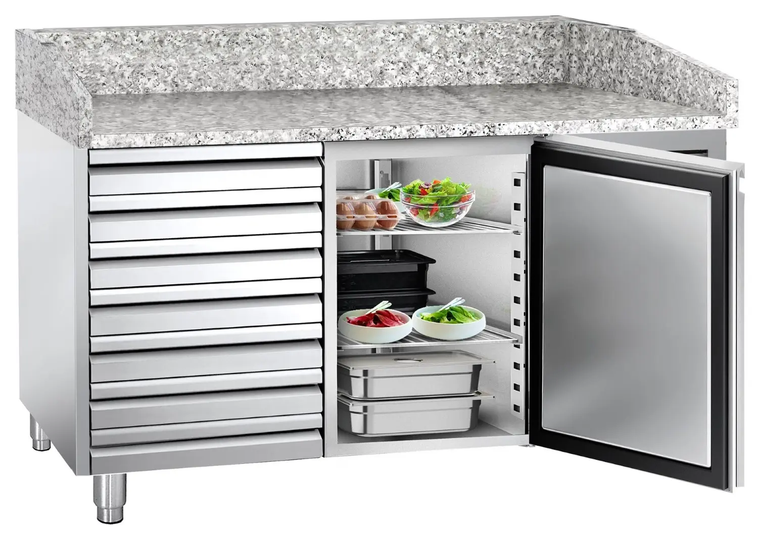 Masa frigorifica pentru pizza GGM Gastro POS158SND (Inox) - 2