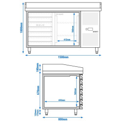 Masa frigorifica pentru pizza GGM Gastro POS158SND (Inox) Thumb