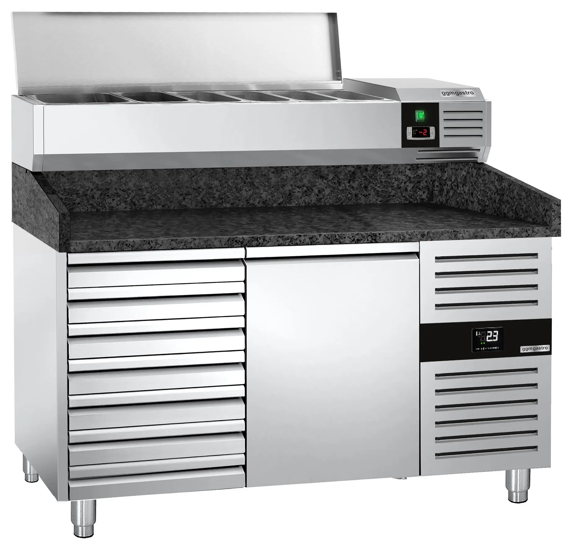 Холодильный стол для пиццы GGM Gastro POS158SSG#AGG153END (Inox) - 2