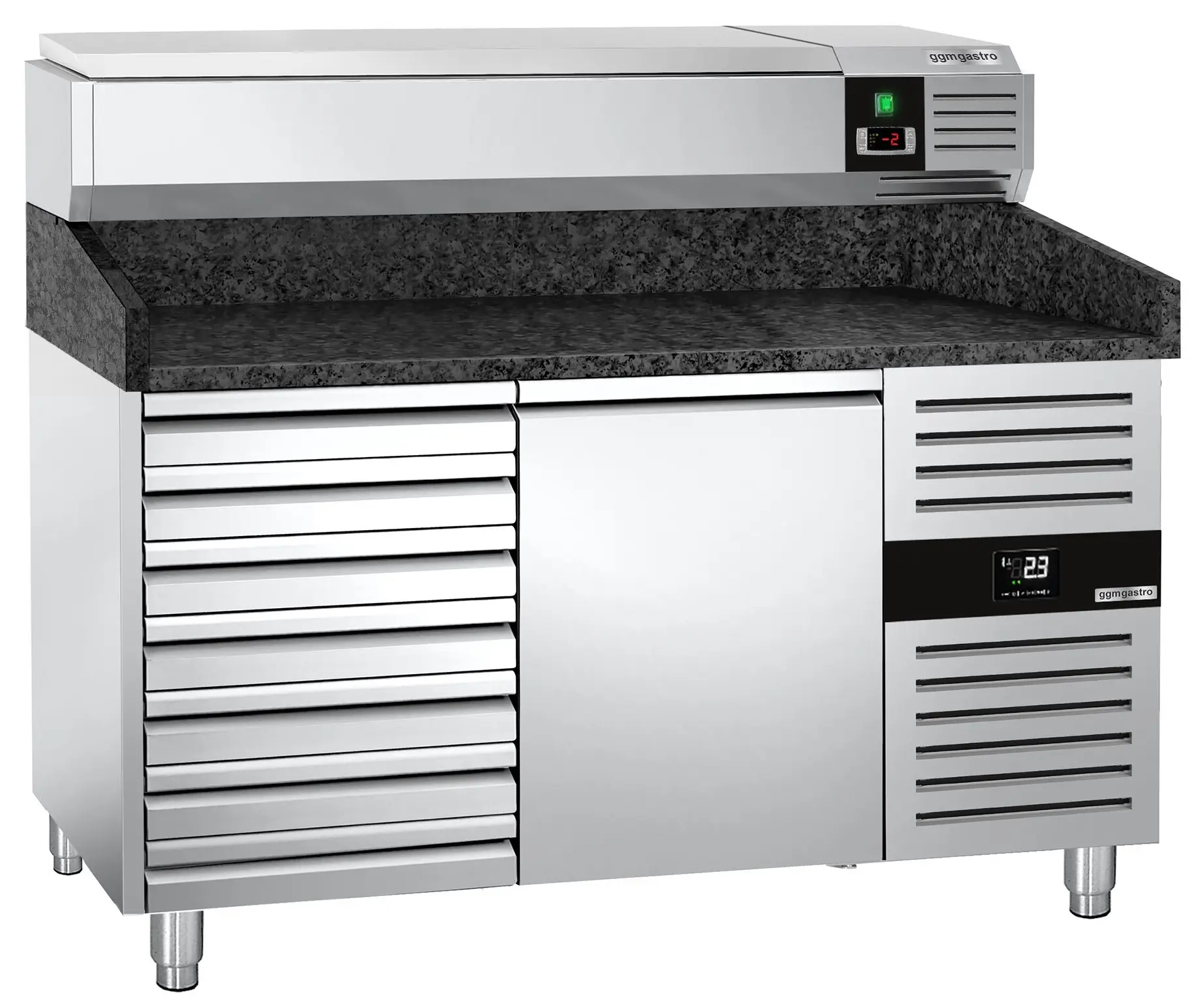 Холодильный стол для пиццы GGM Gastro POS158SSG#AGG153END (Inox) - 3