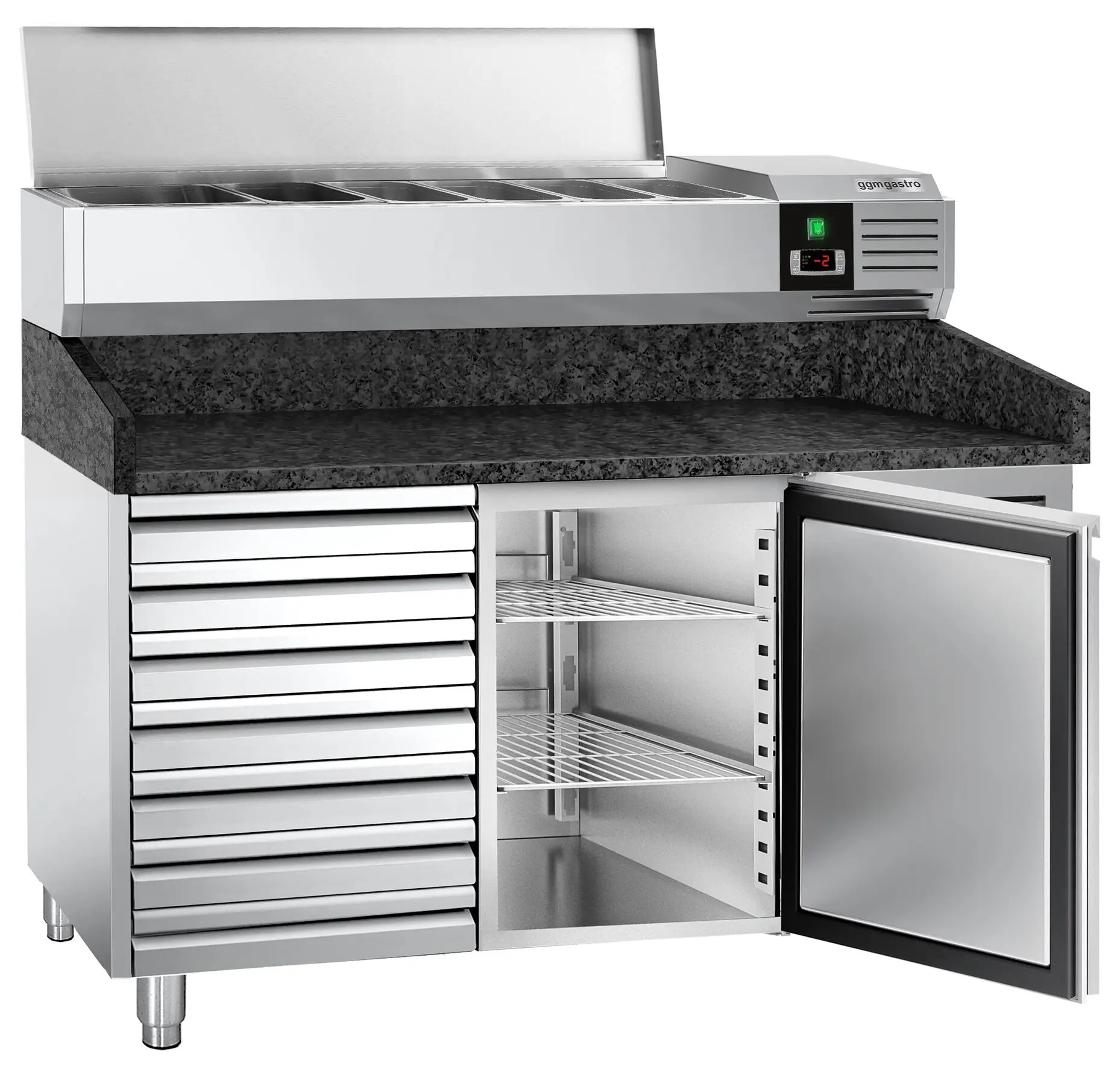 Холодильный стол для пиццы GGM Gastro POS158SSG#AGG153END (Inox) - 4
