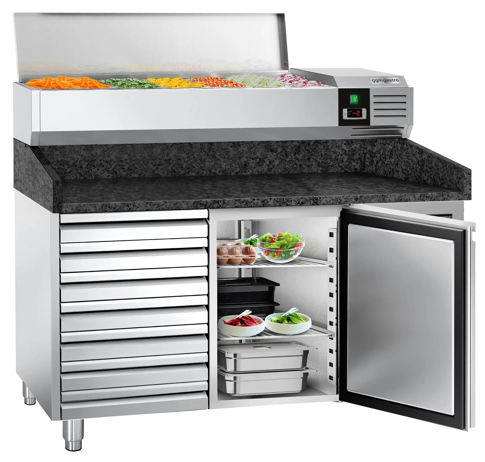 Холодильный стол для пиццы GGM Gastro POS158SSG#AGG153END (Inox) - 5