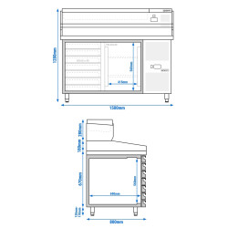 Холодильный стол для пиццы GGM Gastro POS158SSG#AGG153END (Inox) Thumb