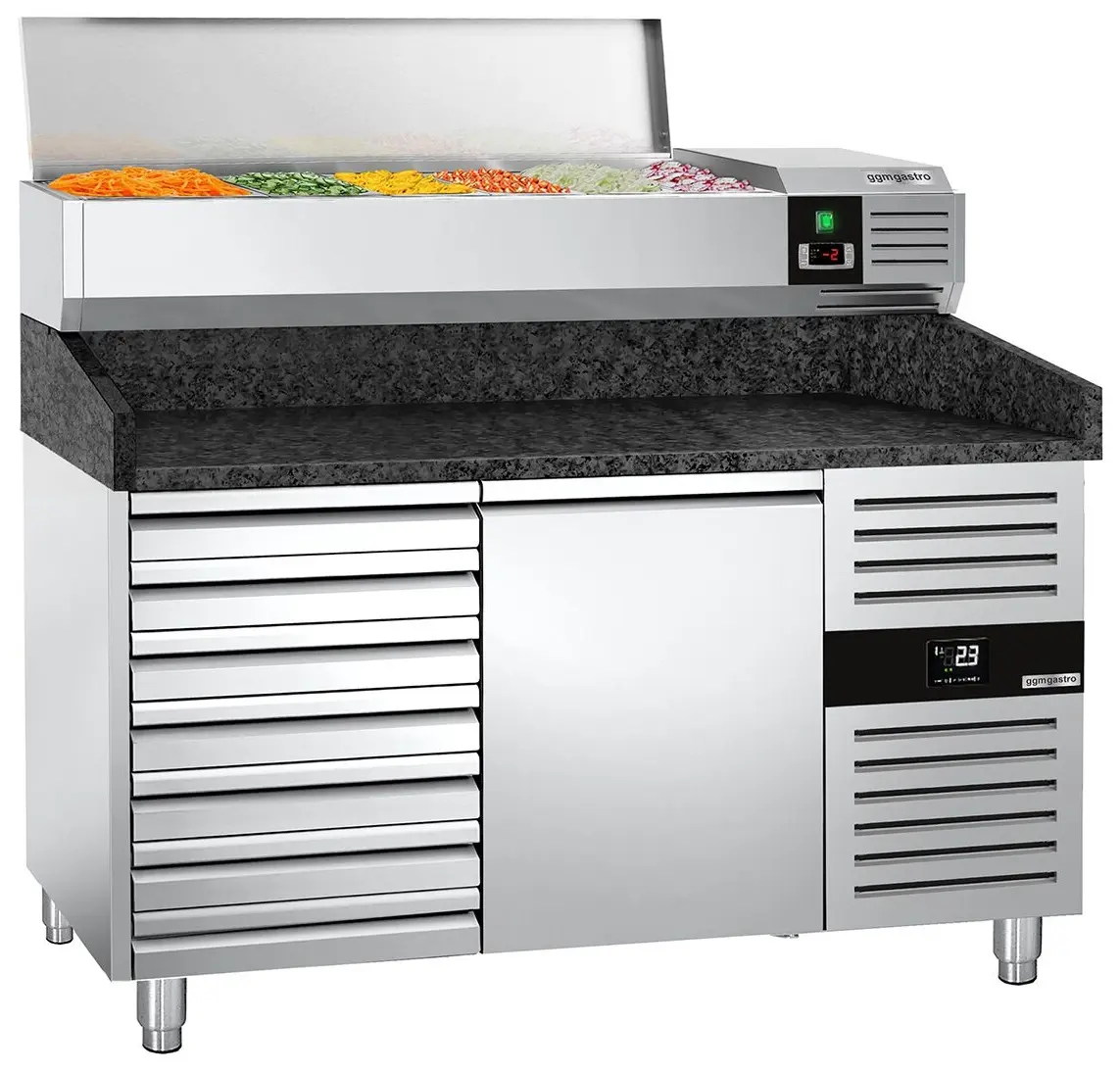 Холодильный стол для пиццы GGM Gastro POS158SSG#AGG153END (Inox)