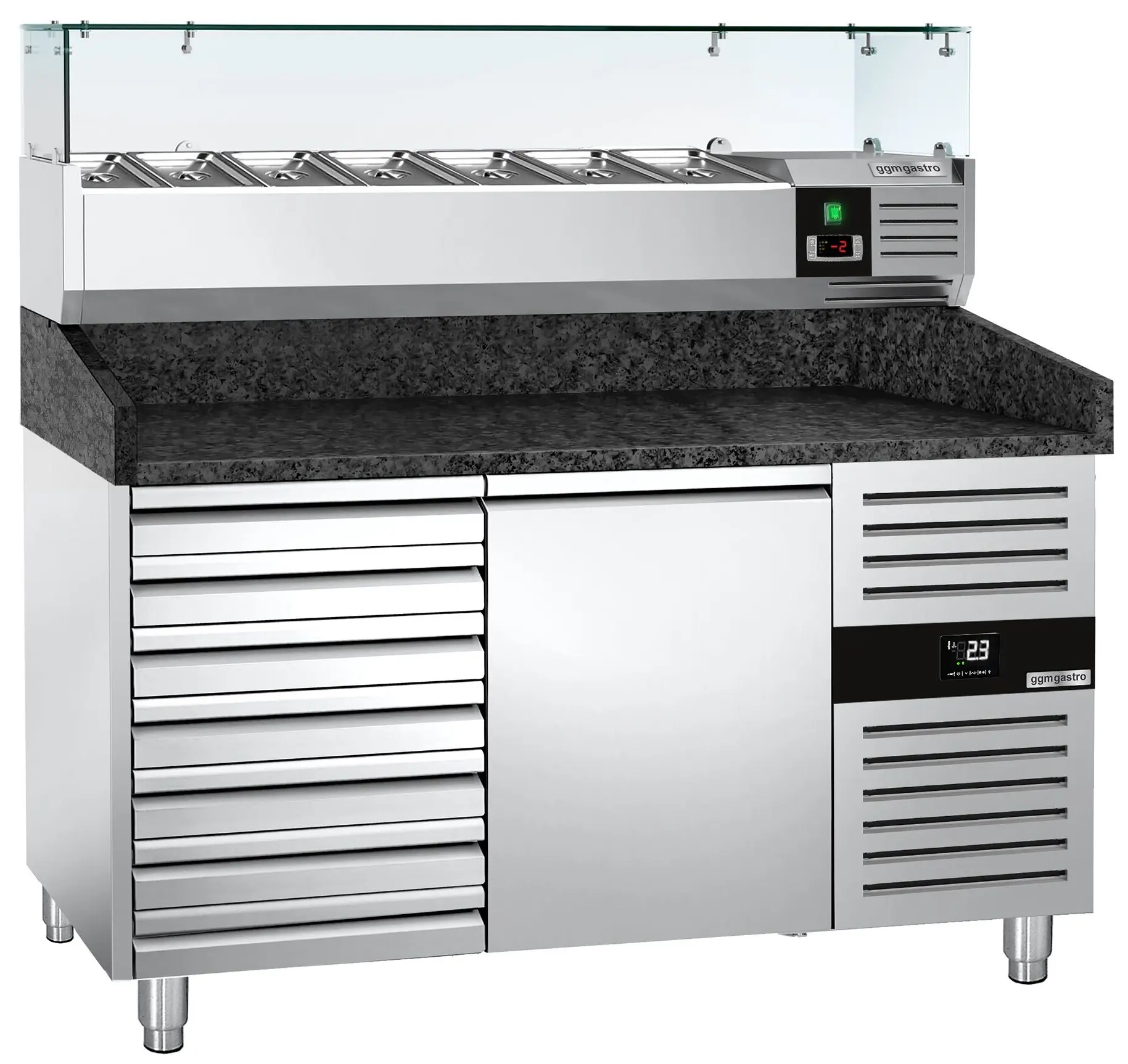 Холодильный стол для пиццы GGM Gastro POS158SSG#AGG153ND (Inox) - 2