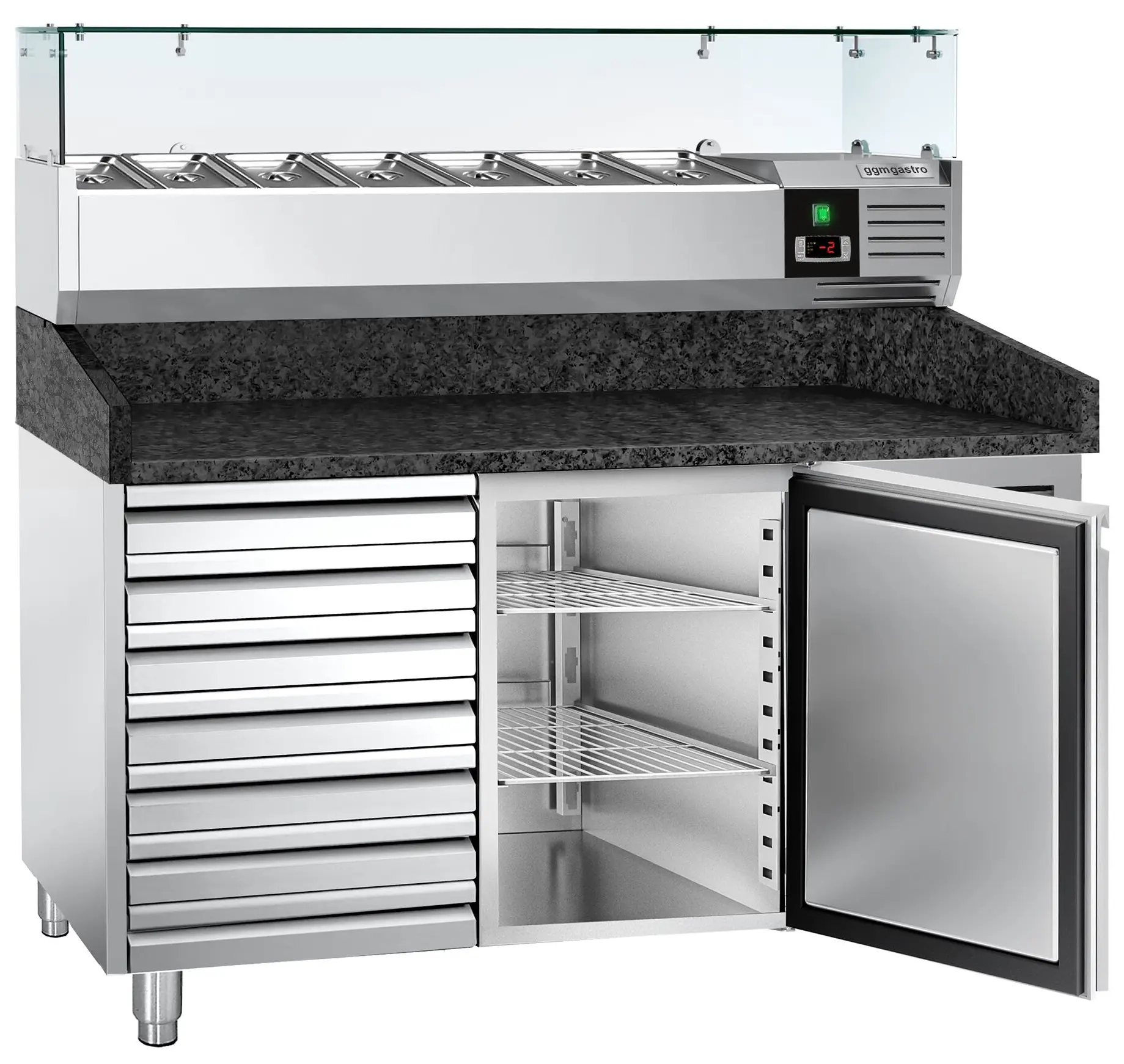 Холодильный стол для пиццы GGM Gastro POS158SSG#AGG153ND (Inox) - 3