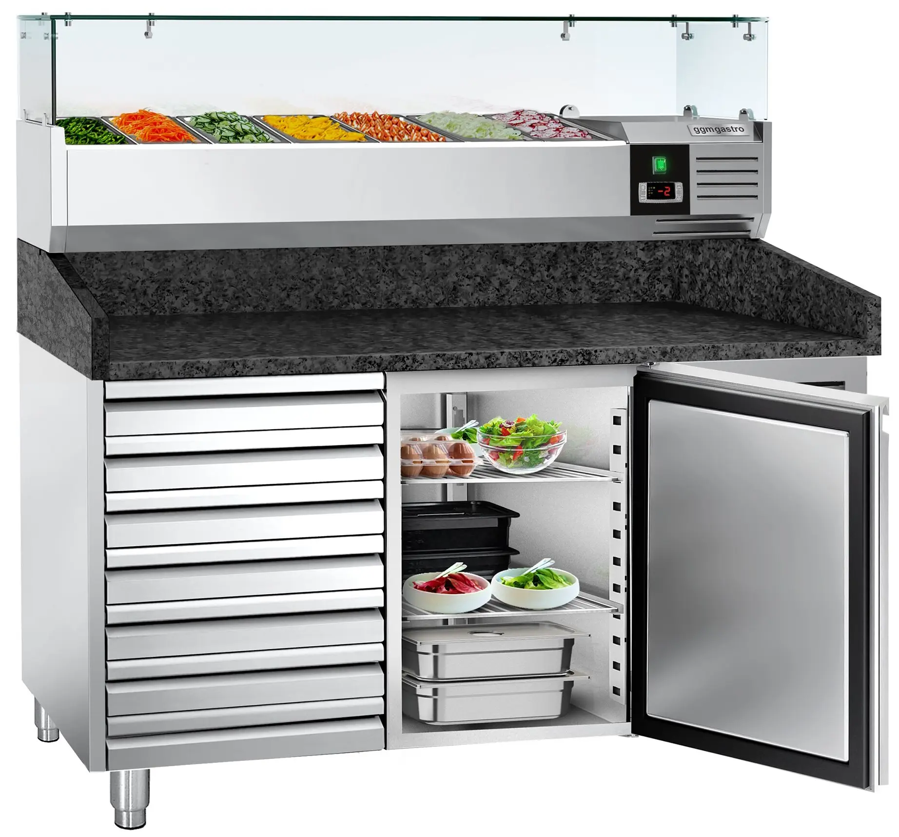 Холодильный стол для пиццы GGM Gastro POS158SSG#AGG153ND (Inox) - 4
