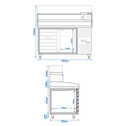 Холодильный стол для пиццы GGM Gastro POS158SSG#AGG153ND (Inox) Thumb