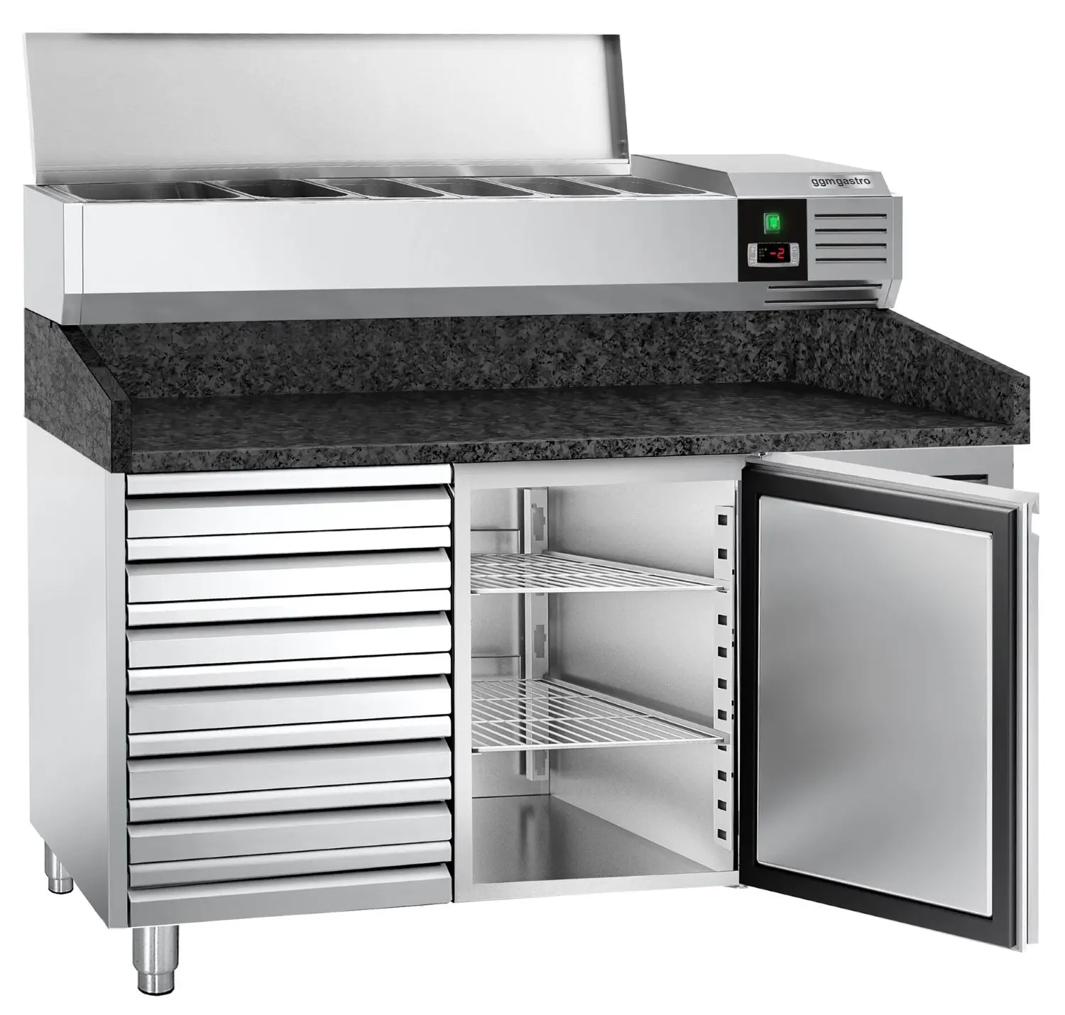 Masa frigorifica pentru pizza GGM Gastro POS158SSG#AGG154END (Inox) - 2