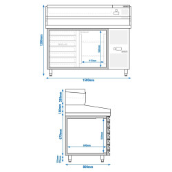 Masa frigorifica pentru pizza GGM Gastro POS158SSG#AGG154END (Inox) Thumb