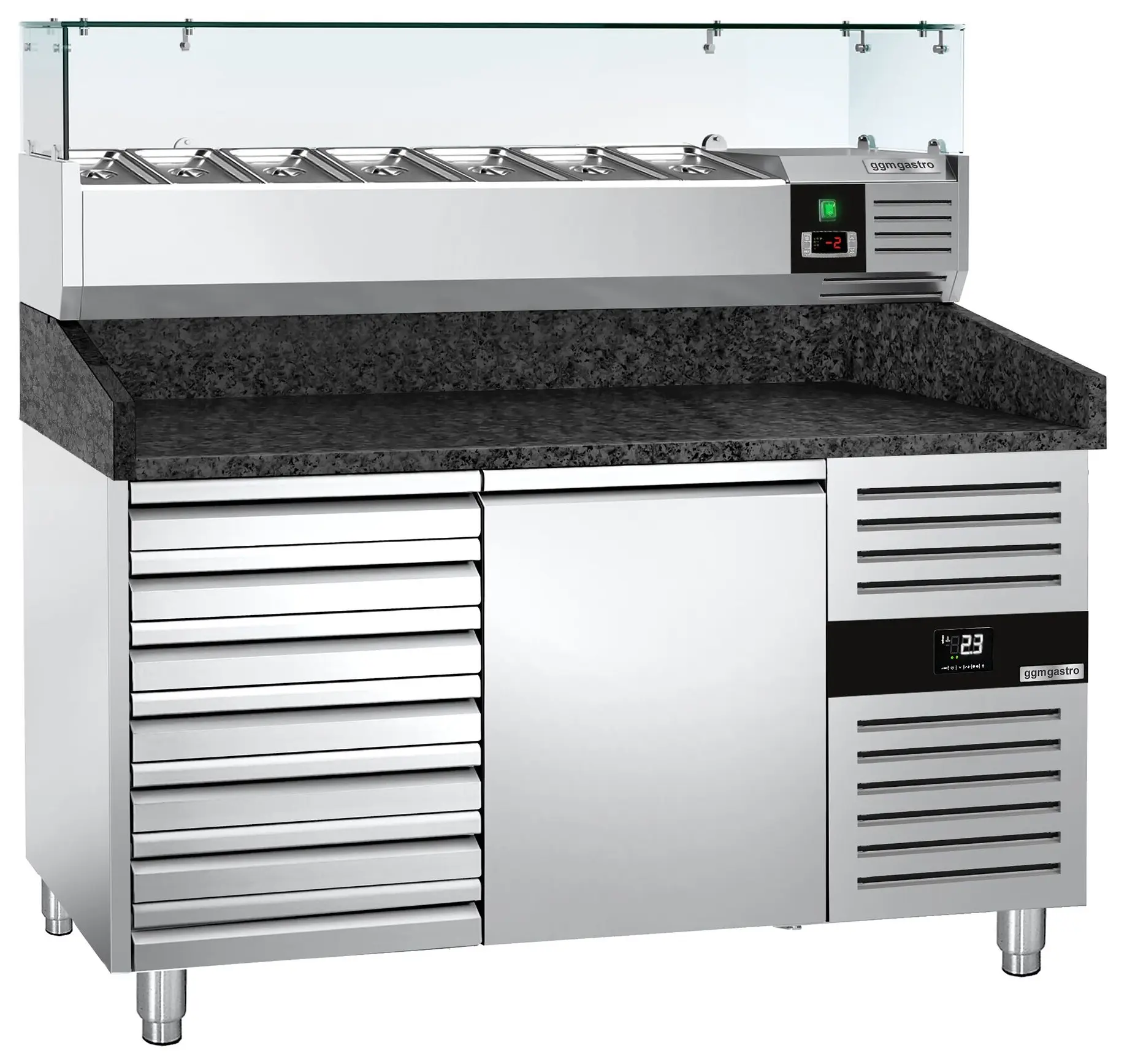 Холодильный стол для пиццы GGM Gastro POS158SSG#AGG154ND (Inox) - 2