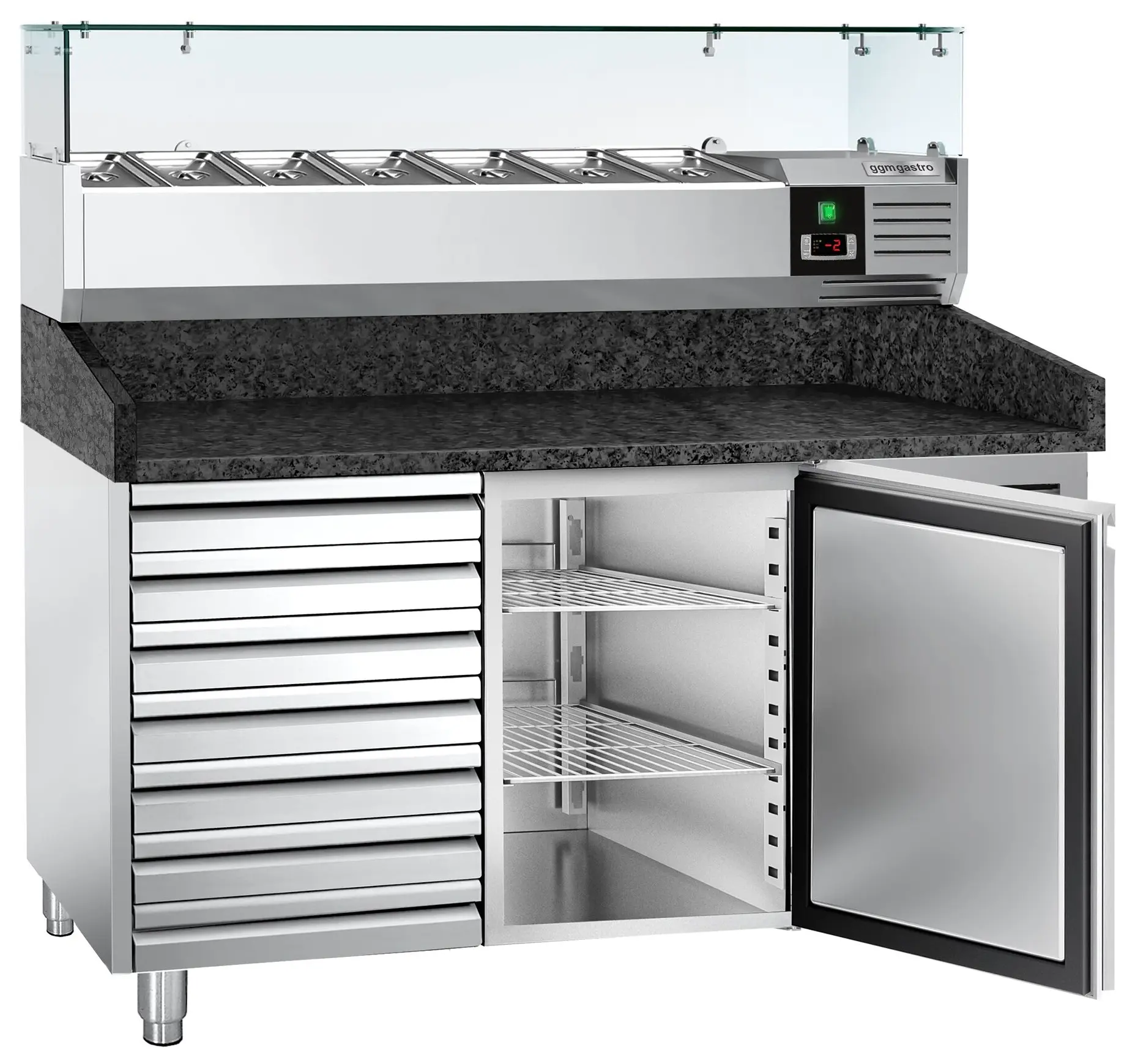 Холодильный стол для пиццы GGM Gastro POS158SSG#AGG154ND (Inox) - 3