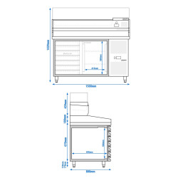 Холодильный стол для пиццы GGM Gastro POS158SSG#AGG154ND (Inox) Thumb