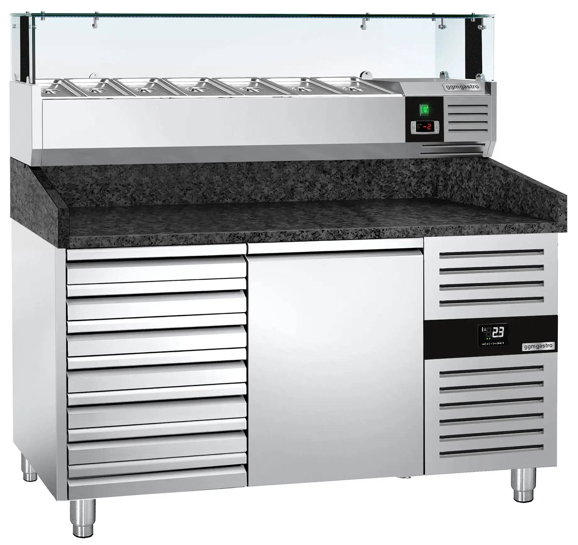 Холодильный стол для пиццы GGM Gastro POS158SSG#AGS153LND (Inox) - 2