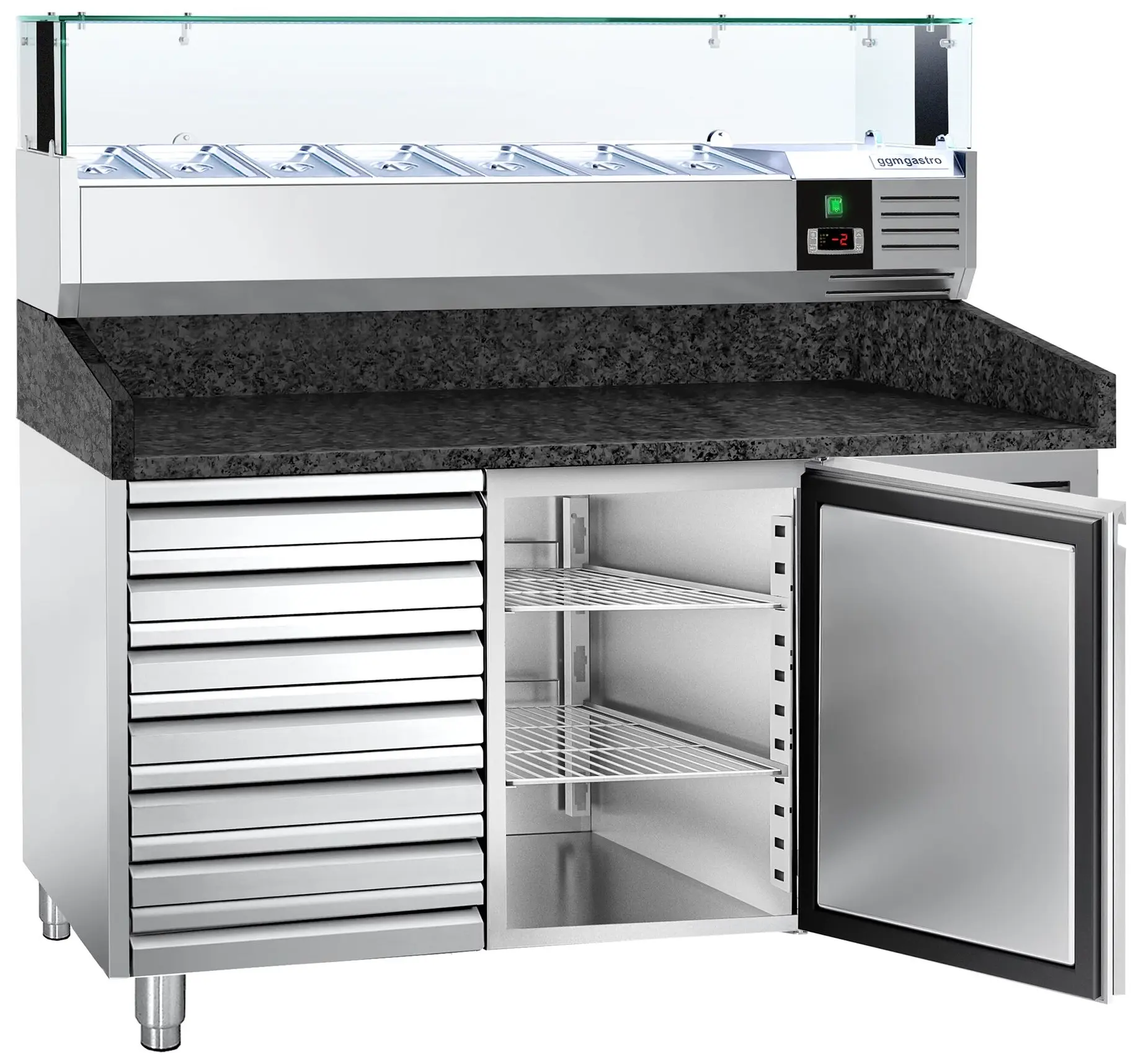 Холодильный стол для пиццы GGM Gastro POS158SSG#AGS153LND (Inox) - 3